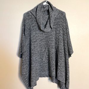 XL Dark Gray Knit Poncho